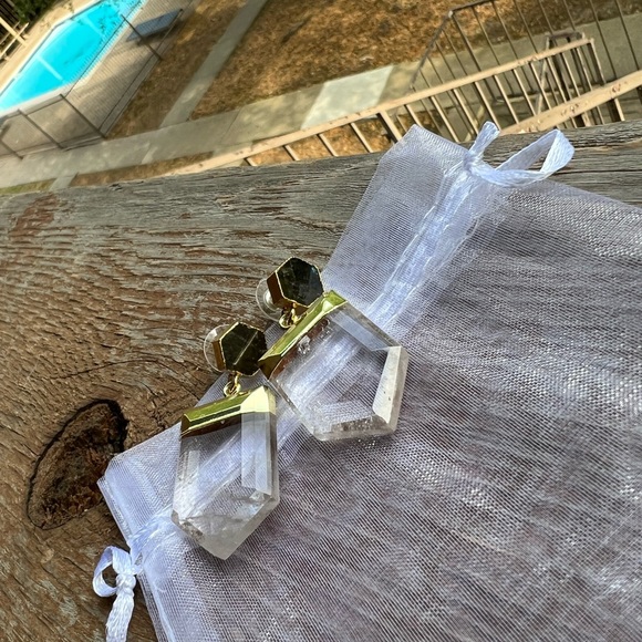 Quartz Point Statement Earrings - New - Picture 15 of 16